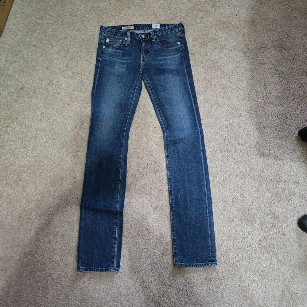 AG Adriano Goldschmeid The Charlotte Straight Leg Dark Wash Jeans Womens 26 R